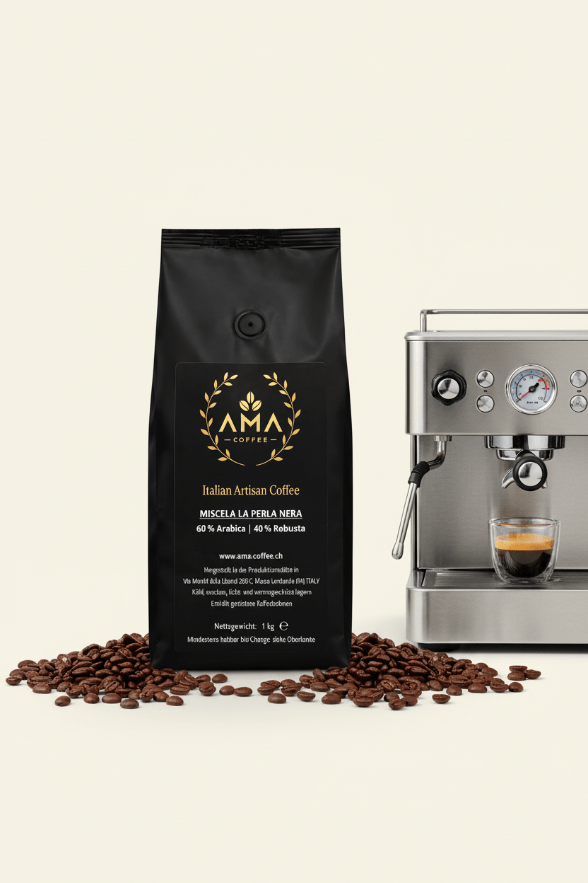 1 kg La Perla Nera Gourmet Blend – Whole Beans - Ama Coffee