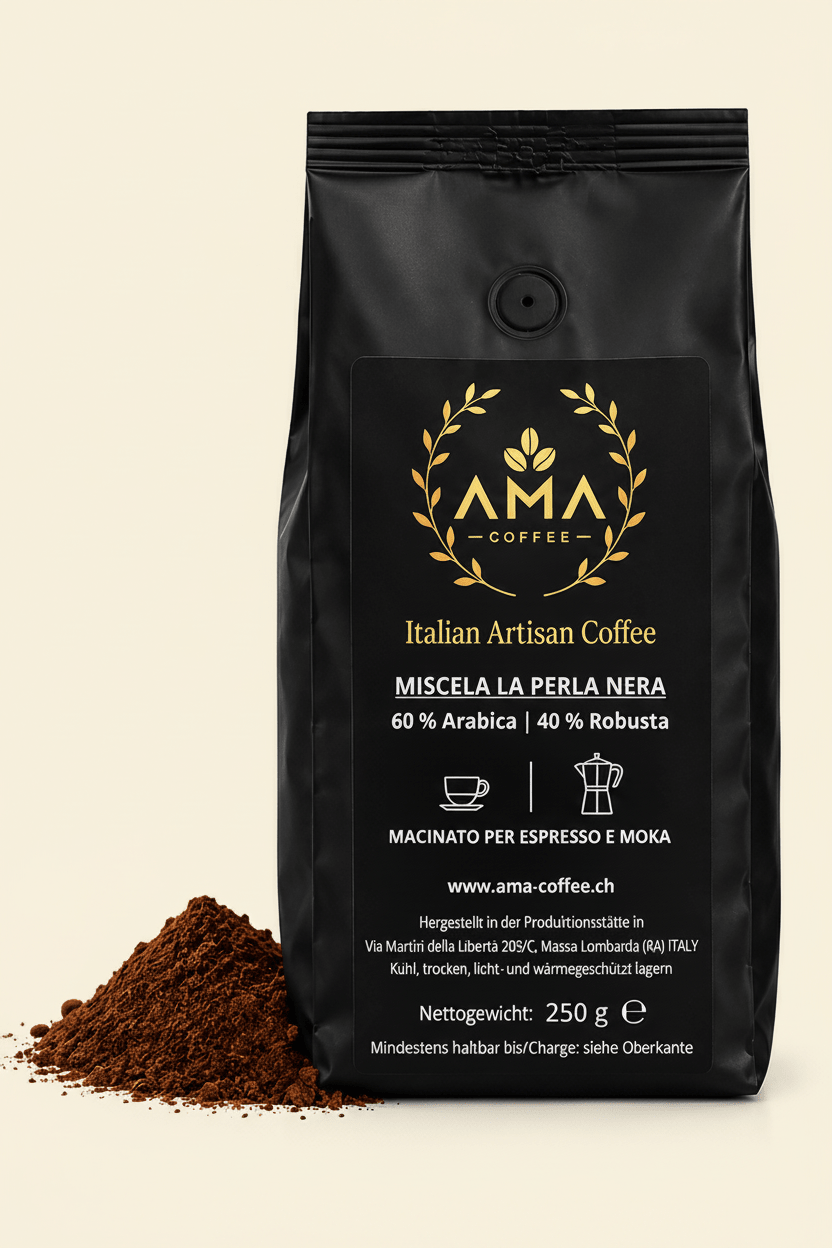 250 g La Perla Nera Gourmet Blend – Ground Coffee - Ama Coffee